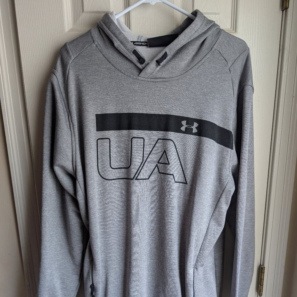 Gray and Black Men XL Under Armour Hoodie
